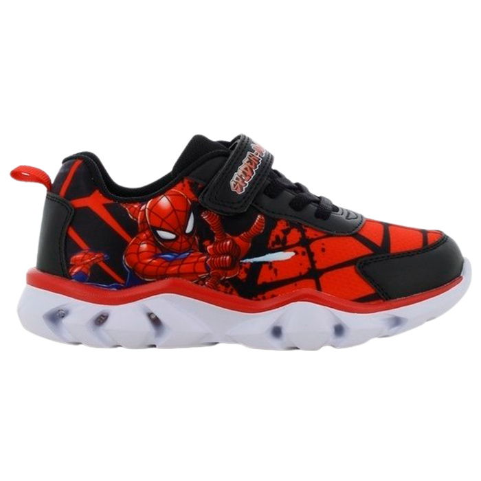 Marvel Spiderman Drenge Sneakers m. blink - Sort/Rød