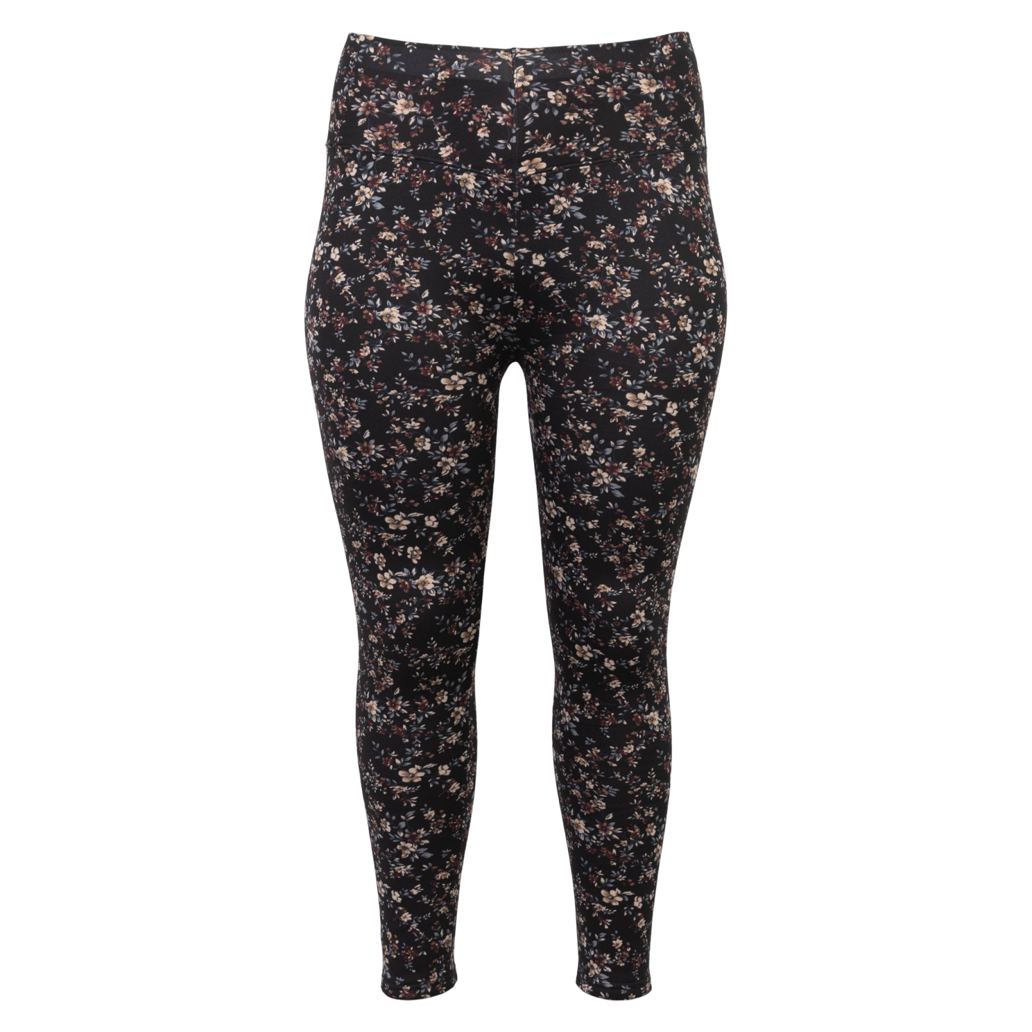 Anyway Dame Termoleggings m. fleece - Sort/Brun blomst