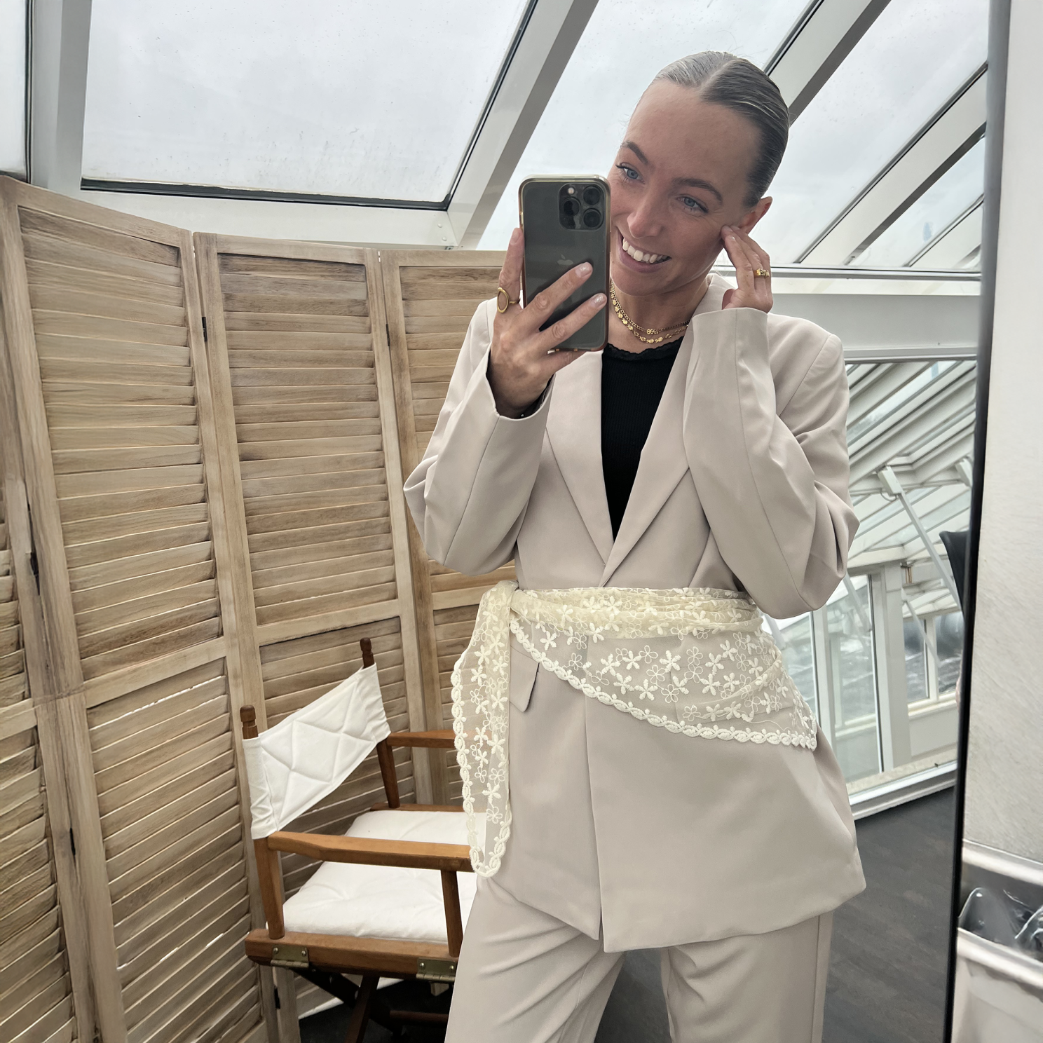 Vanting Dame Tørklæde - Cream