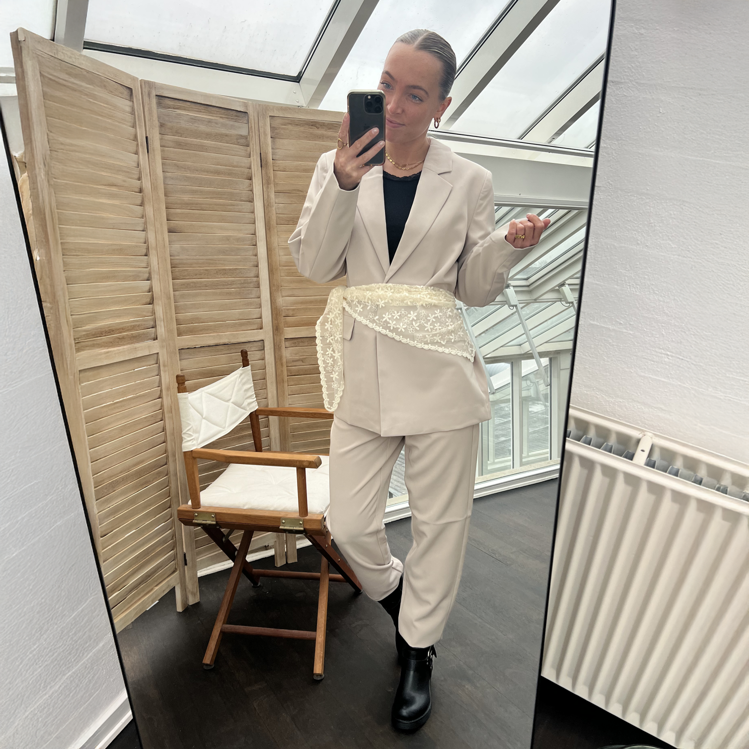 Vanting Dame Tørklæde - Cream