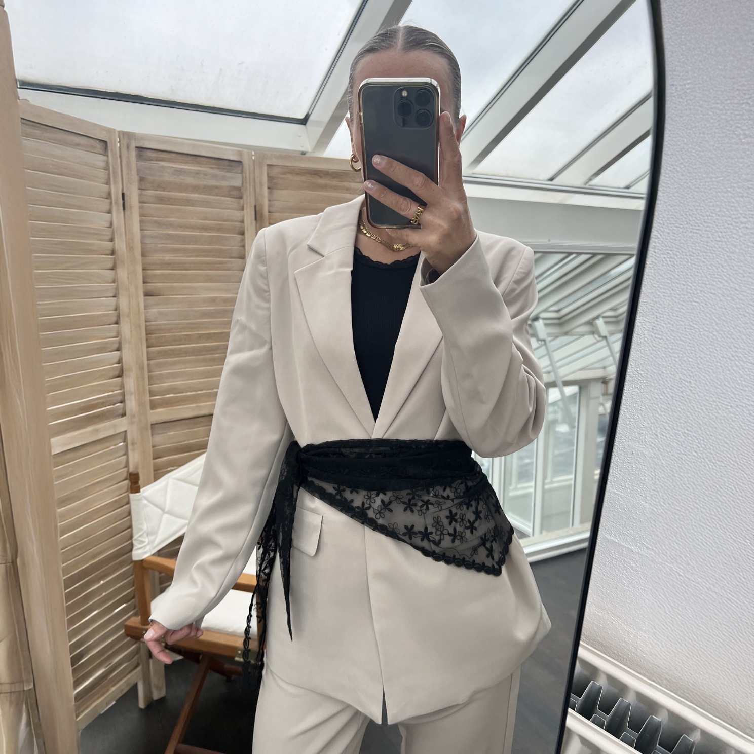 Vanting Dame Tørklæde - Black