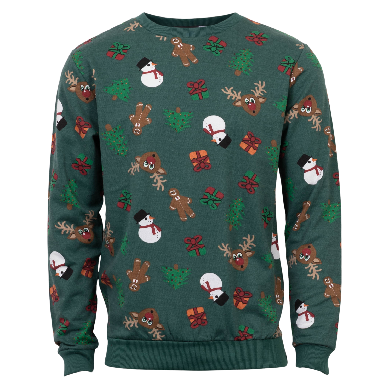 Jule Unisex Sweatshirt - Mørk Grøn/Rensdyr