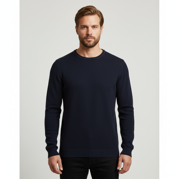 Marcus Langdon Herre Striktrøje - Dark Navy