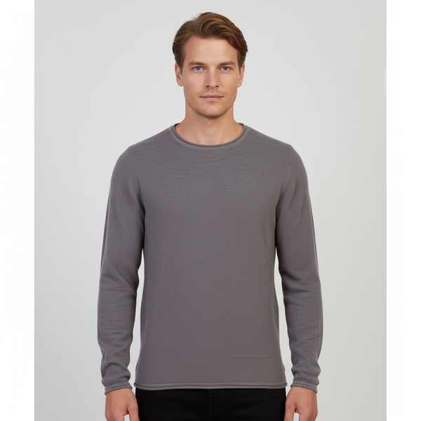 Marcus Langdon Herre Striktrøje - Grey Mix