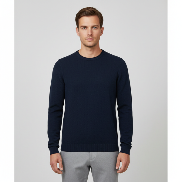 Marcus Langdon Herre Striktrøje - Insignia Blue Mix