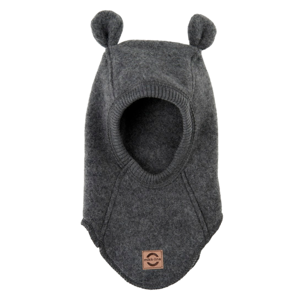 Mikk-line Børne Elefanthue i merinould - Anthracite Melange