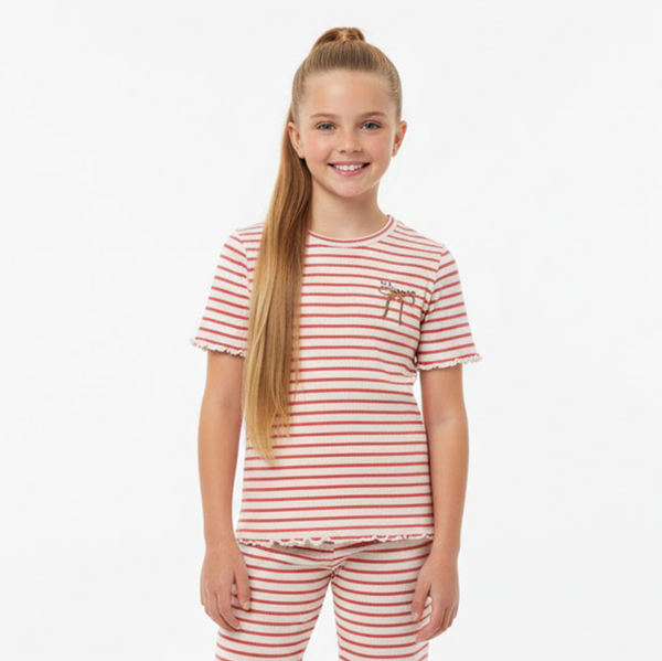 Minymo Pige T-shirt i økologisk bomuld - Spiced Coral