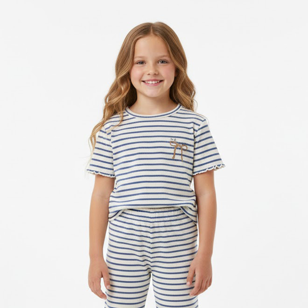 Minymo Pige T-shirt i økologisk bomuld - Dutch Blue