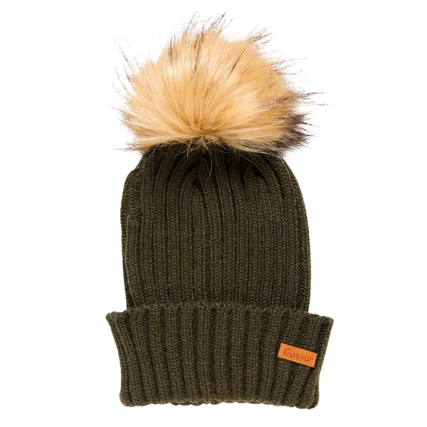 Hulabalu Fur Beanie Børne Hue - Dark Army