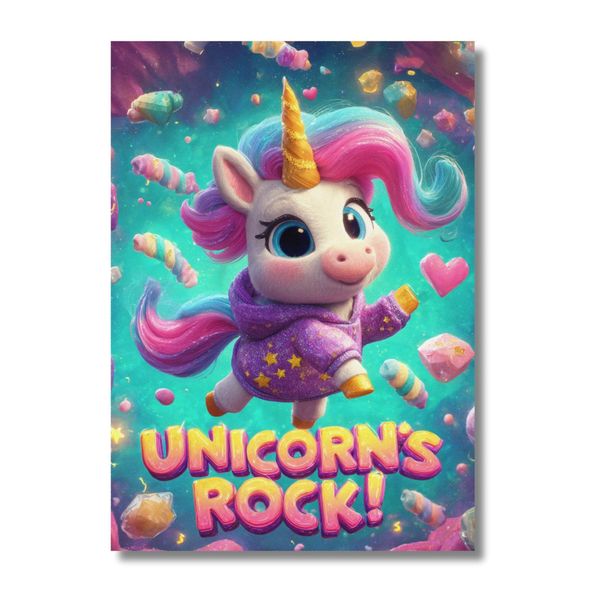 FirstGrade Unicorns Rock Børne Plakat - 50X70CM
