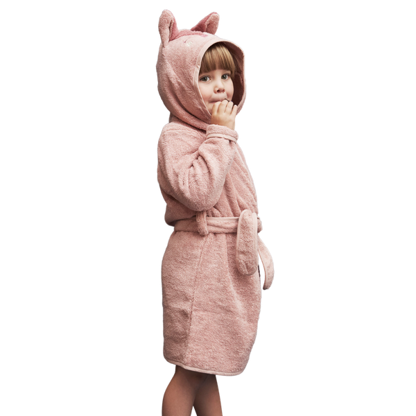 Pippi Børne Morgenkåbe i økologisk bomuld - Misty Rose