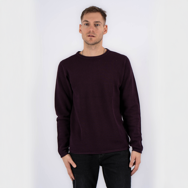 Marcus Langdon Herre Striktrøje - Dark Plum