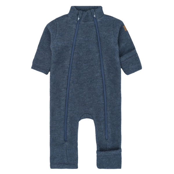 Mikk-line Baby Heldragt i merinouldmix - BLUE MELANGE