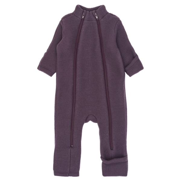Mikk-line Baby Heldragt i merinouldmix - Plum Perfect