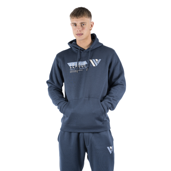 Marcus Colin Herre Sweatshirt m. hætte - Blue largo