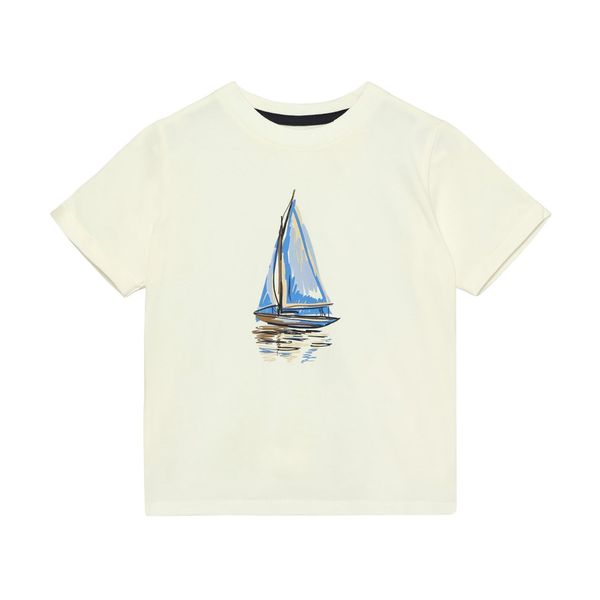 En Fant Drenge T-shirt i økologisk bomuld - Egret