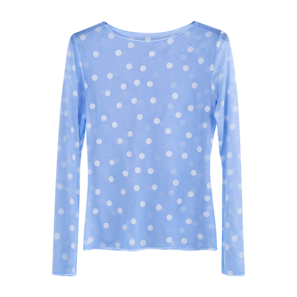 Vanting Dame Bluse i mesh - Sky Blue