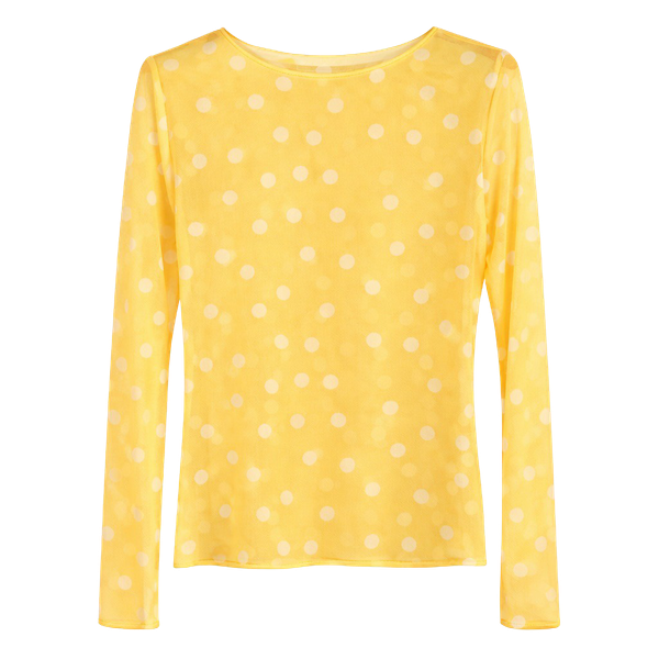 Vanting Dame Bluse i mesh - Yellow