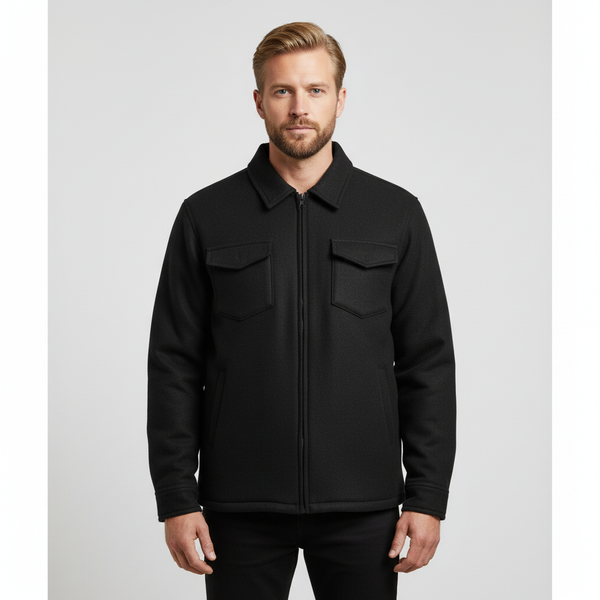 Anyway Herre Overshirt m. for - Black