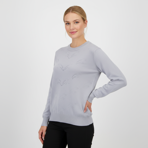 Etoile Dame Striktrøje - GRÅ