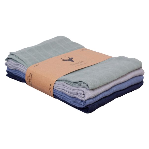 Impala Muslin Baby Stofble - Boy Colour 4 Pack