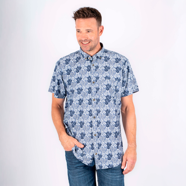 Pre End Julius Herre Kortærmet skjorte - Blue