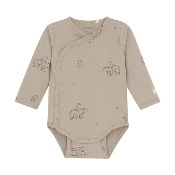 Fixoni Baby Body i økologisk bomuld - Mocha Meringue