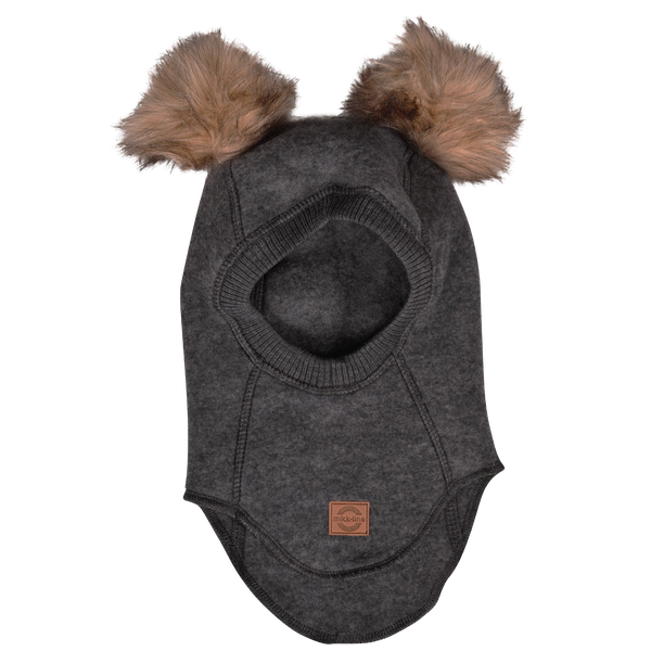 Mikk-line Baby Elefanthue i merinould - Anthracite Melange