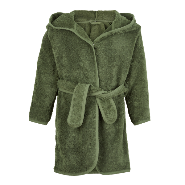 Pippi Børne Morgenkåbe i økologisk bomuld - Deep Lichen Green