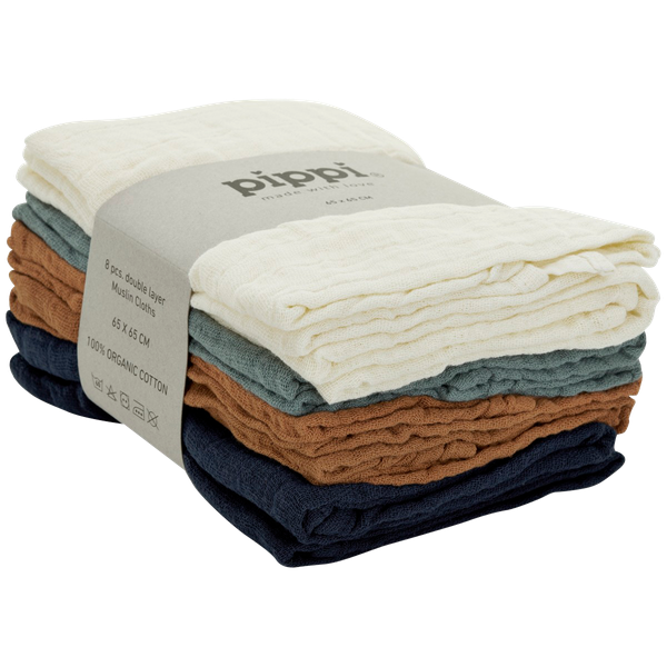 Pippi Baby Stofble i økologisk bomuld - Dress Blues