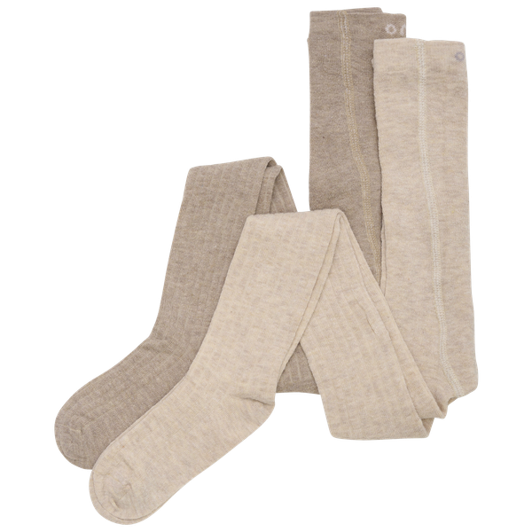 Minymo Børne Strømpebukser i uldmix - Silver Mink Melange