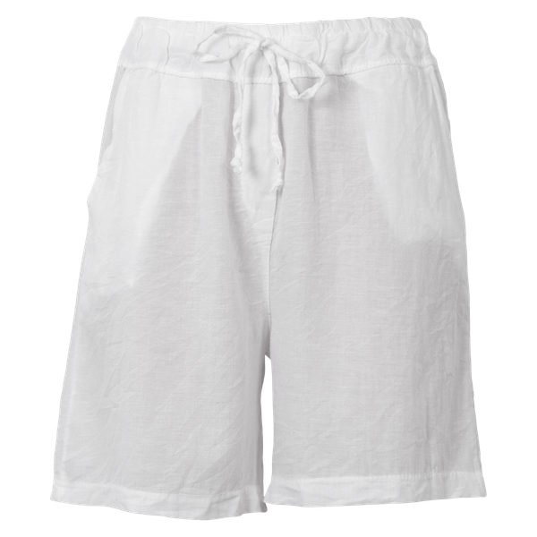 Leonora Dame Shorts i hørmix - Bright White