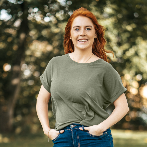 Steenholt Joan Dame T-shirt - Vetiver