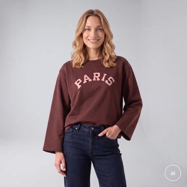 SASIA Girly Dame Sweatshirt - RUM RAISIN DARK RED