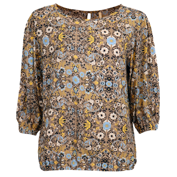 Cassiopeia Finella Dame Bluse Plus Size - Sand Combi