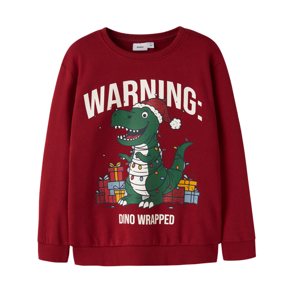 Guppy Jule Børne Sweatshirt - RHYTHMIC RED/DINO W GIFTS