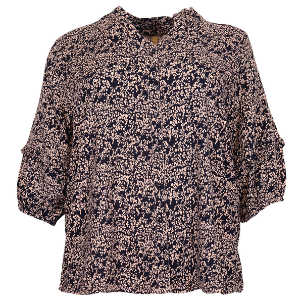 Cassiopeia Dame Skjorte Plus Size - Navy Combi