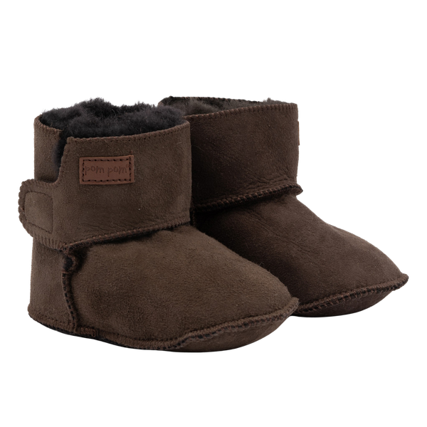 pom pom Baby Hjemmesko m. for - DARK BROWN