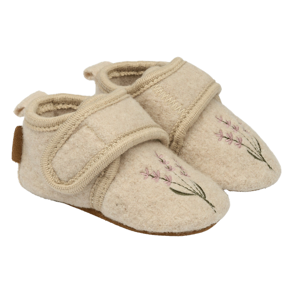 pom pom Baby Hjemmesko i uld - OFF WHITE