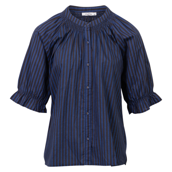 ChaCha Dame Skjorte - Navy/Brown