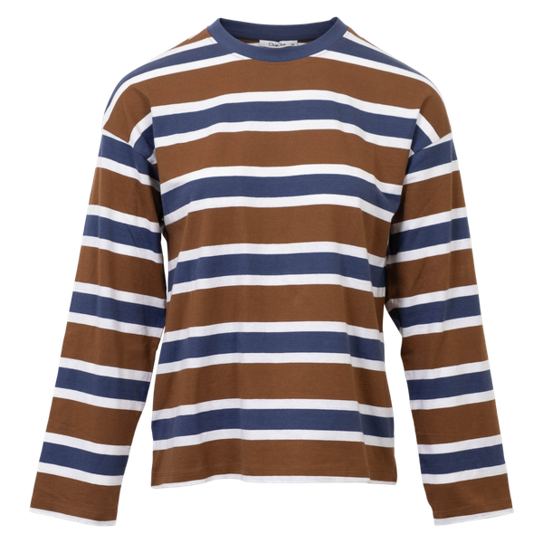 ChaCha Dame T-shirt - Brown/Blue/White