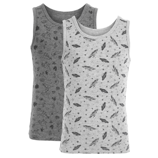 N.O.H.R. Uno Drenge Undertrøje - Grey Melange AOP Boy