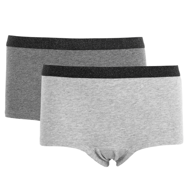 Queenz Uno Pige Trusser m. glimmer - GREY MELANGE