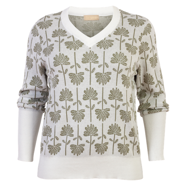 Cassiopeia Dame Striktrøje Plus Size - Green Combi