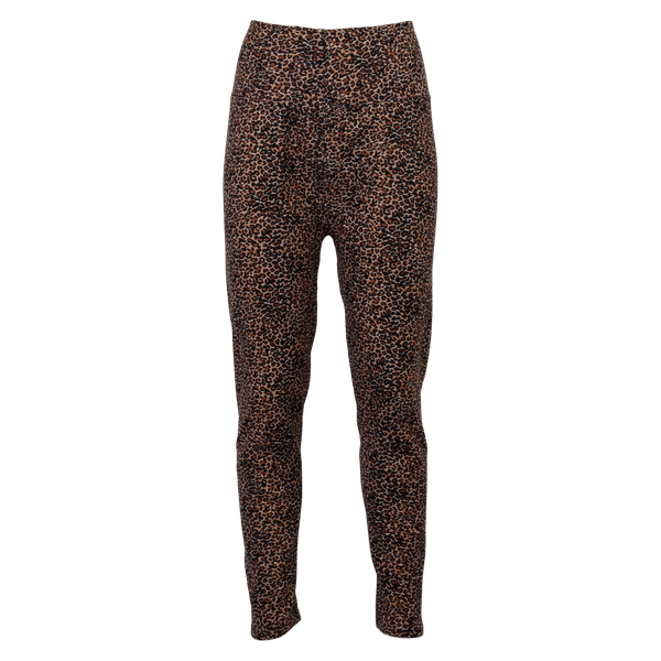 Anyway Dame Termoleggings m. fleece - Lys Leopard