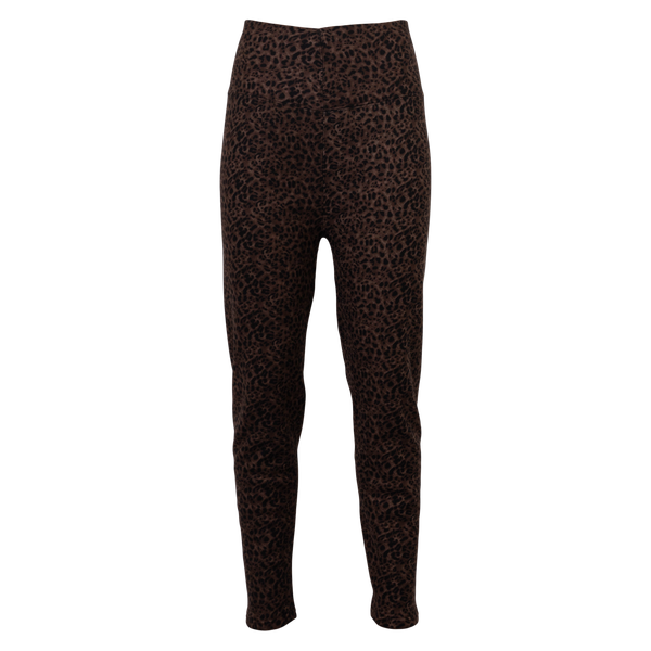 Anyway Dame Termoleggings m. fleece - Mørk Leopard