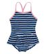 Minymo Pige Badedragt - Navy/L. Lyserød strib